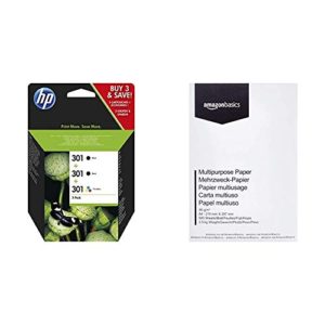 HP 301 Multipack Original Druckerpatronen (2x Schwarz, 1x Farbe) für HP Deskjet, HP ENVY, HP Photosmart